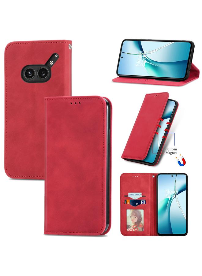 Case For Nothing Phone 2a Plus Retro Skin Feel Magnetic Flip Leather Phone Case