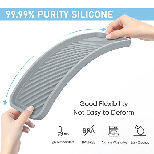 EG-SIPRO Kitchen Sink Organizer Tray,2 Pack Silicone Sponge Holder for Kitchen Sink Bathroom Counter Tray Silicone Soap Tray Holder for Soap Dispenser Bottle - Image 3
