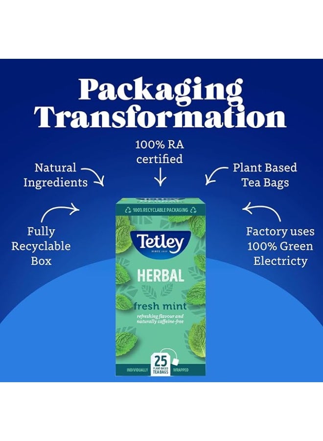Tetley Herbal Fresh Mint Tea 25 Teabags 37.5 g - Image 5