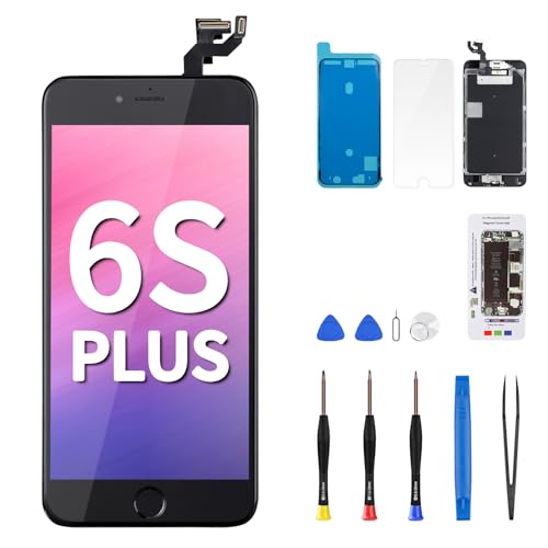 DGSCSMY for iPhone 6s Plus Screen Replacement with Home Button LCD Repair Kit 3D Touch Display Digitizer 5.5" Black Front Camera Speaker Proximity Sensor Glass Assembly Fix Tools A1634 A1687 A1699 - Image 1