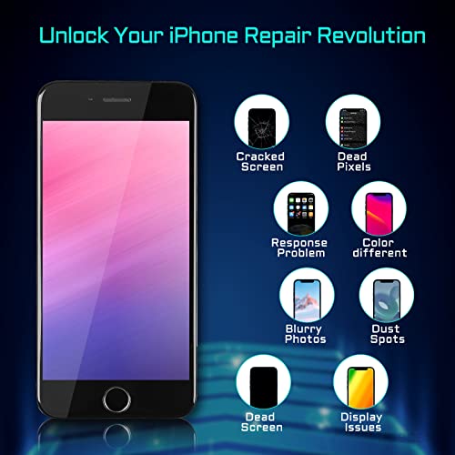 DGSCSMY for iPhone 6s Plus Screen Replacement with Home Button LCD Repair Kit 3D Touch Display Digitizer 5.5" Black Front Camera Speaker Proximity Sensor Glass Assembly Fix Tools A1634 A1687 A1699 - Image 4