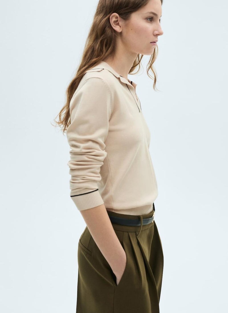 MANGO - Jersey With Contrasting Lapels And Trims - Image 1