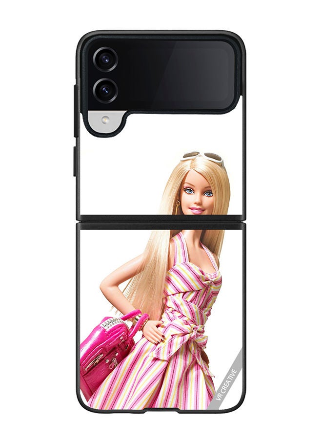 VR CREATIVE Protective Case Cover For Samsung Galaxy Z Flip4 Barbie Design Multicolour - Image 1