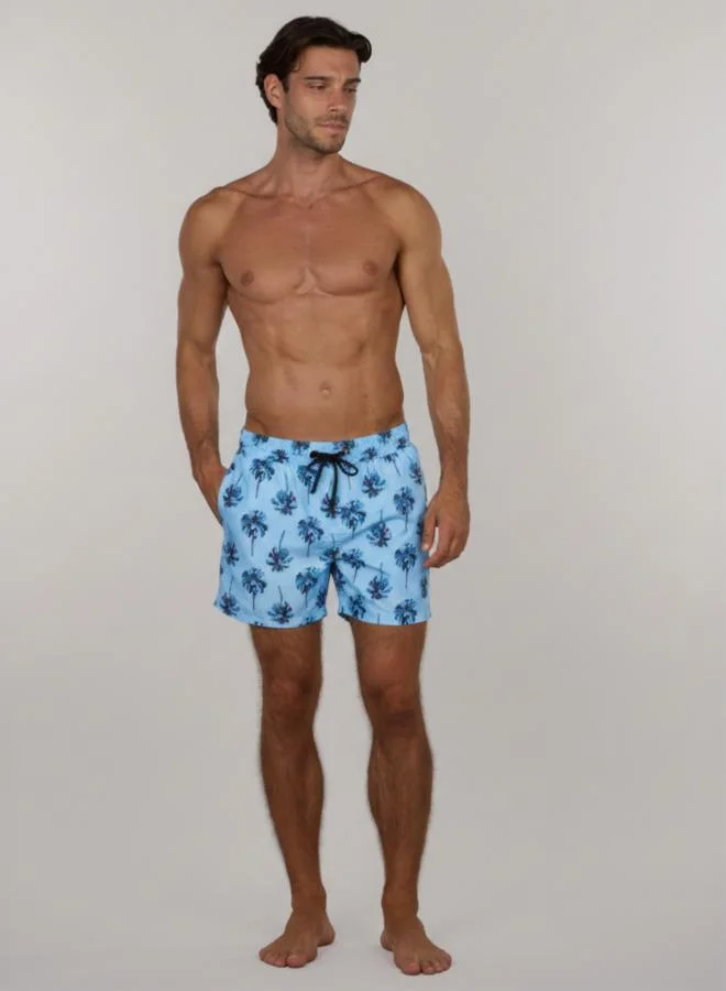 جاست نيتشر شورت سباحة رجالي بتصميم أشجار النخيل الفقاعية