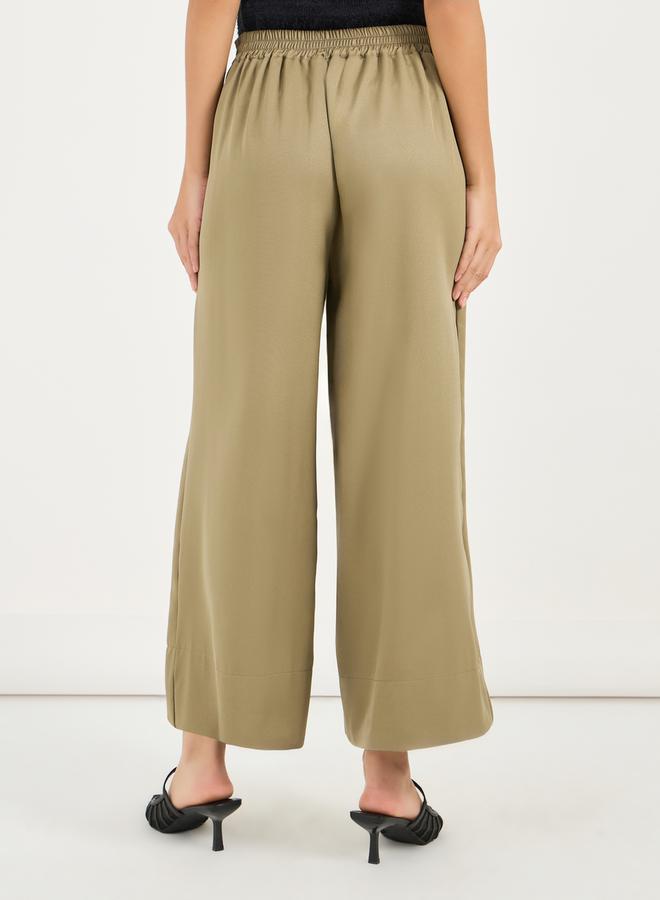 Styli Wide Leg Culotte Pants with Elastic Waistband - Image 5