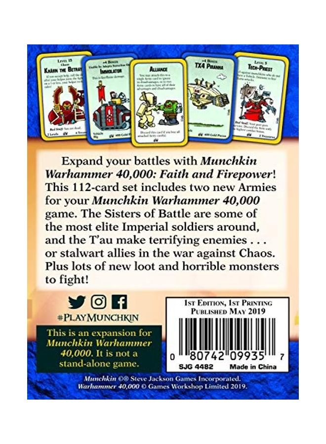 ستيف جاكسون جيمز لعبة "Munchkin Warhammer 40000 Faith And Firepower" - Image 3