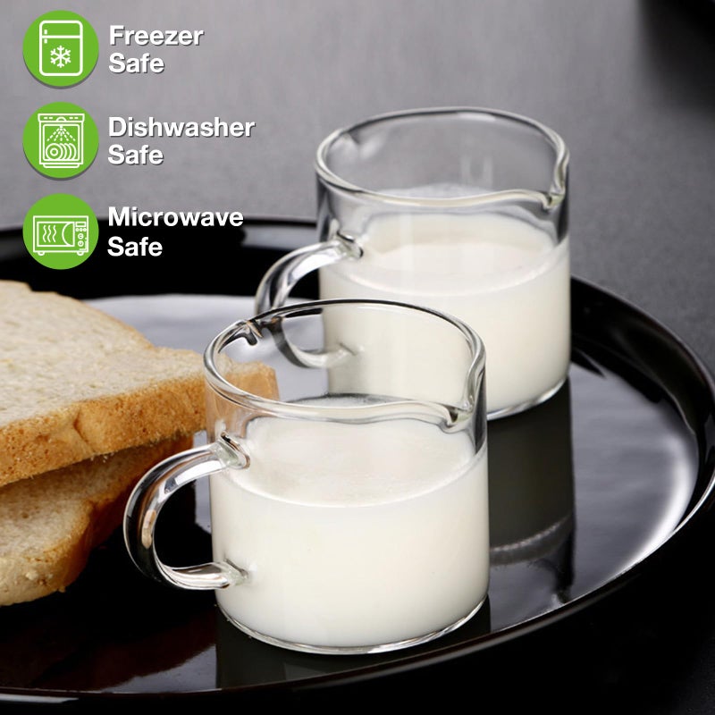 Qipecedm Espresso Cups Set Of 2  4 Oz Double Spouts Cups  Espresso Shot Glasses  Milk Cup With Handle  Clear Glass  Espresso Accessories For Espresso Machine - Image 3