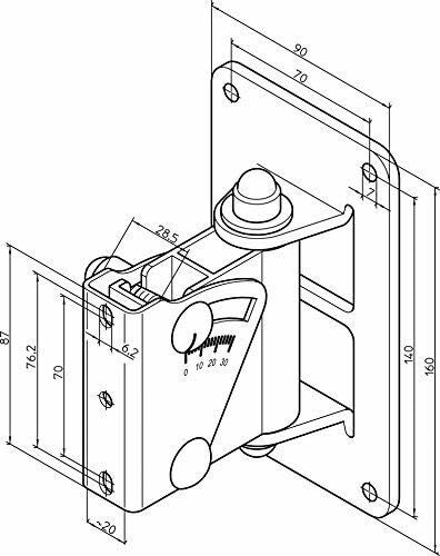 KM حامل مكبرات الصوت K&M König & Meyer 24471.000.55 | نظام صوت محيطي لاسلكي للمنزل | حامل مكبر صوت مفرد | قابل للتعديل والدوران والإمالة | متعدد الاستخدامات يتحمل حتى 33 رطل | صنع في ألمانيا | أسود - Image 3