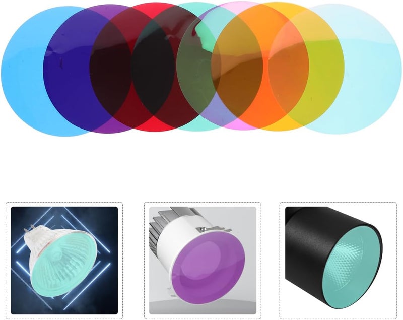 8Pcs Self-Adhesive Colored Light Gel Filters 3.93In Warm Led Diffusion Film Sheets for Home Lighting Photo Studio Stage Ambiance - Image 2
