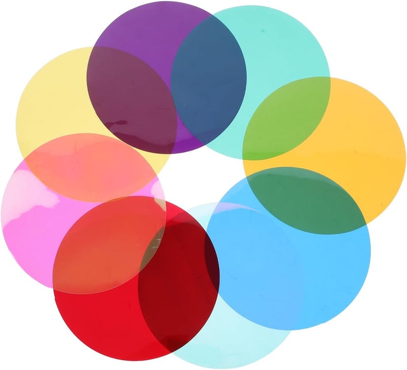 8Pcs Self-Adhesive Colored Light Gel Filters 3.93In Warm Led Diffusion Film Sheets for Home Lighting Photo Studio Stage Ambiance - Image 1