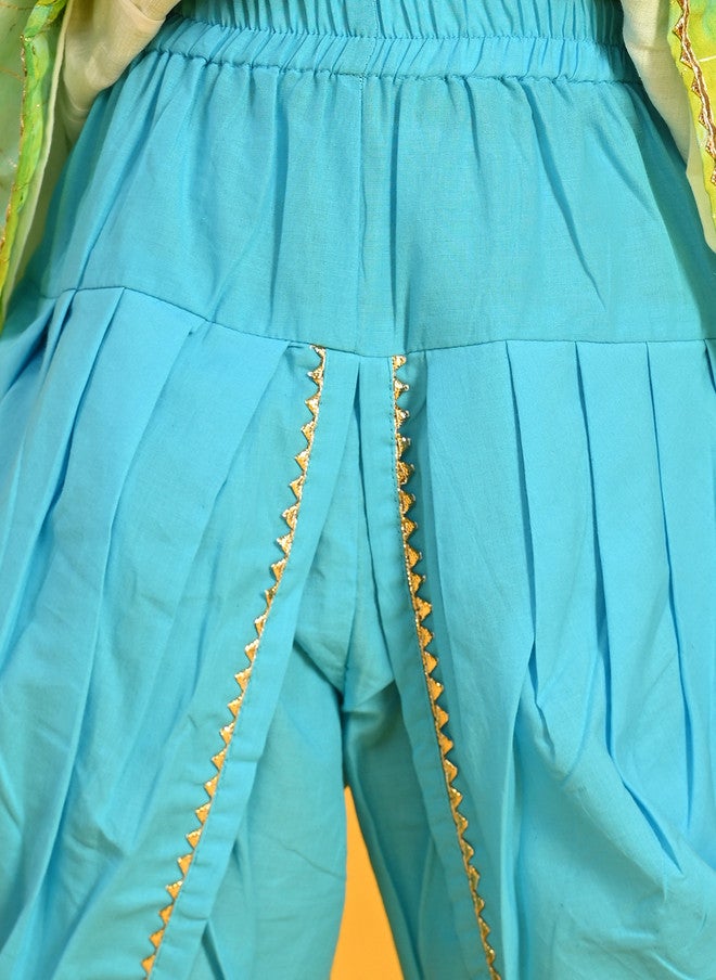 Saka Designs كُرتا إمبراطوري مصبوغ مع بنطلونات دهوتي للفتيات - Image 3