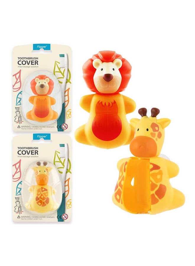 Flipper Pack Of 2 Hygienic Kids Toothbrush Holder With Suction Cups - Image 1