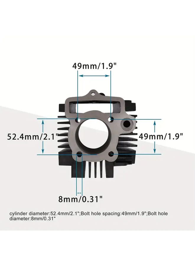طقم أسطوانة 52.4 مم GOOFIT مع مكبس ودبوس وحلقة لدراجات ATV ودراجات الطرق الوعرة وباجي كواد 110cc - Image 2