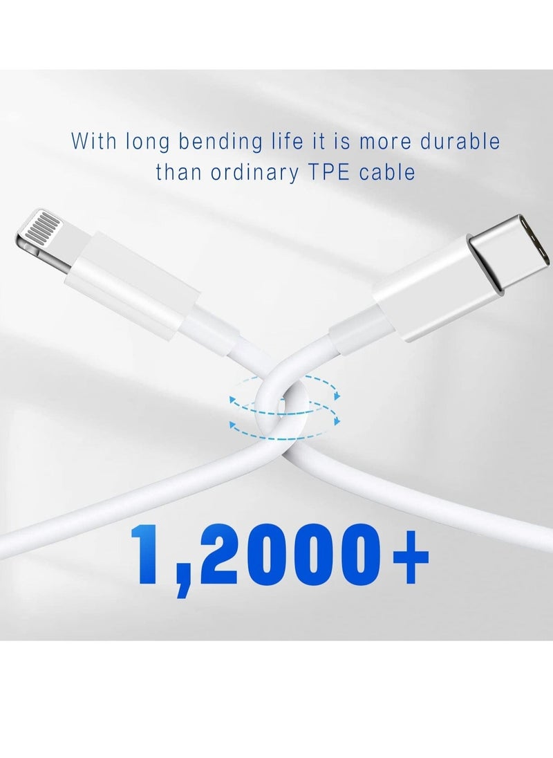 Raxoom USB C to Lightning Cable 3PACK 2M Fast Charger Cable, iPhone Charger Cord Compatible with iPhone 14/13/12/11 Pro Max/XS MAX/XR/XS/X/8/7/Plus - Image 4