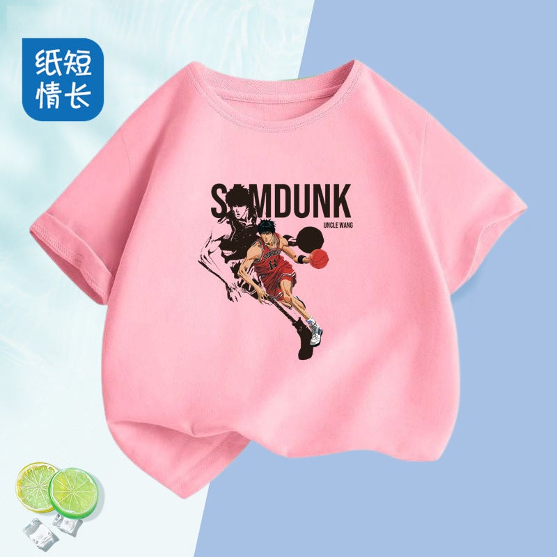 2381# New Boys Short-Sleeved T-Shirt Cotton Big Boys Summer Loose Children'S Short-Sleeved T-Shirt - Image 1
