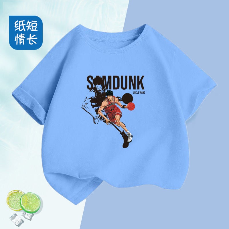 2381# New Boys Short-Sleeved T-Shirt Cotton Big Boys Summer Loose Children'S Short-Sleeved T-Shirt - Image 5