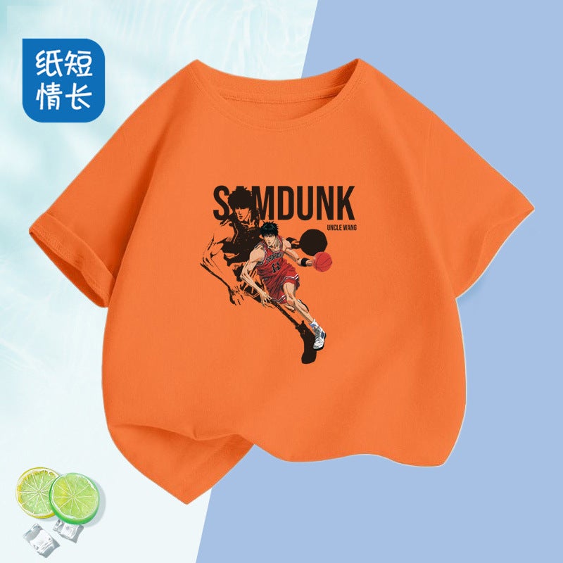 2381# New Boys Short-Sleeved T-Shirt Cotton Big Boys Summer Loose Children'S Short-Sleeved T-Shirt - Image 2