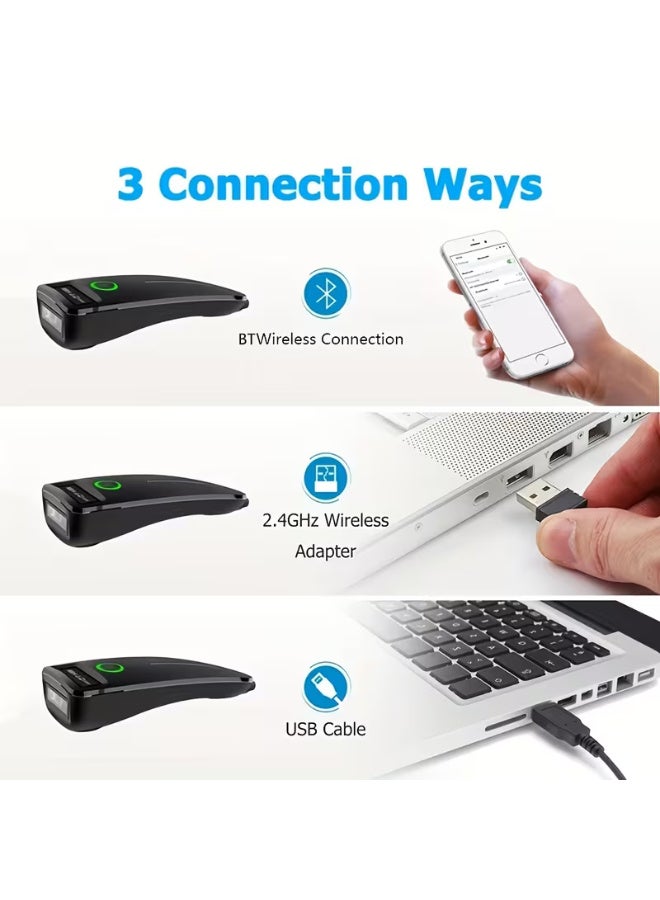 Wireless Bluetooth Mini Handheld Barcode Scanner Type-C, Portable 1D & QR Code Reader with Lanyard and Memory Storage for Logistics, Supermarket & Warehouse - Image 5