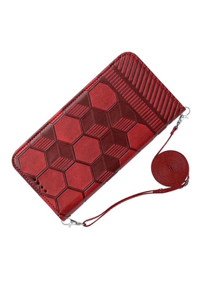 S-TOP Case For iPhone 15 Plus Crossbody Football Texture Magnetic PU Phone Case - Image 3