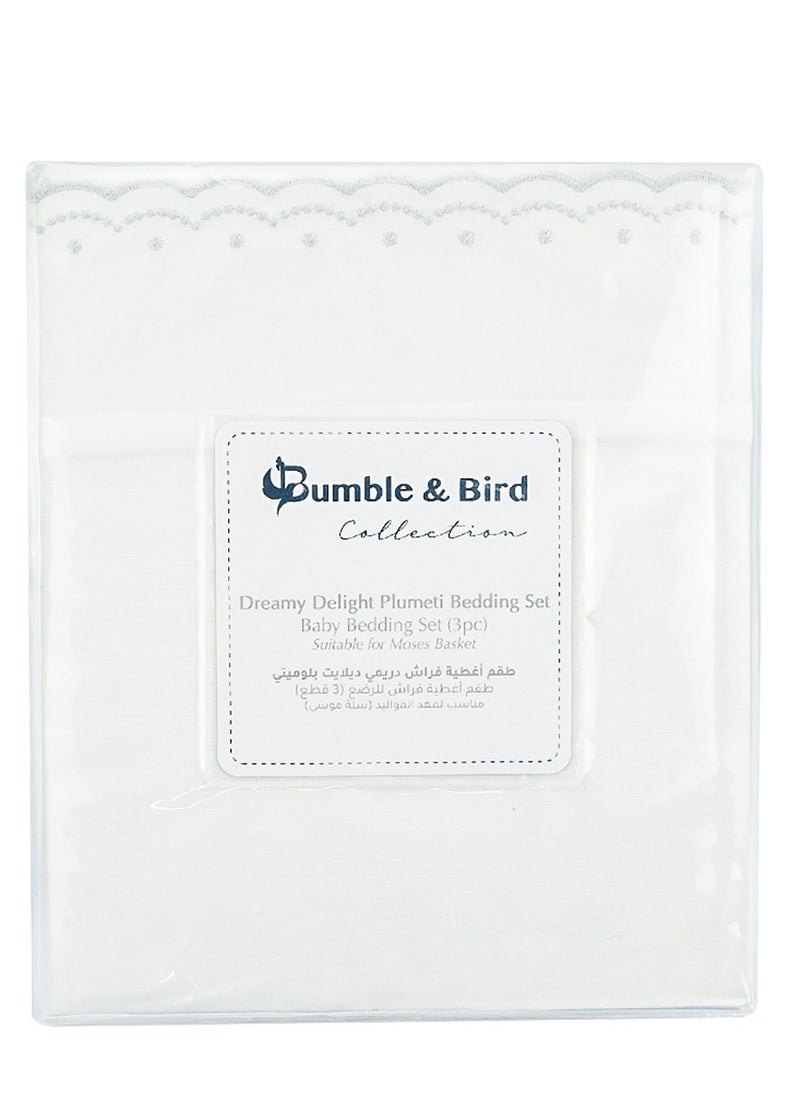 Bumble & Bird Bumble & Bird - Plumeti Baby Bedding Set For Bassinet - 3pcs - Grey  - Image 3