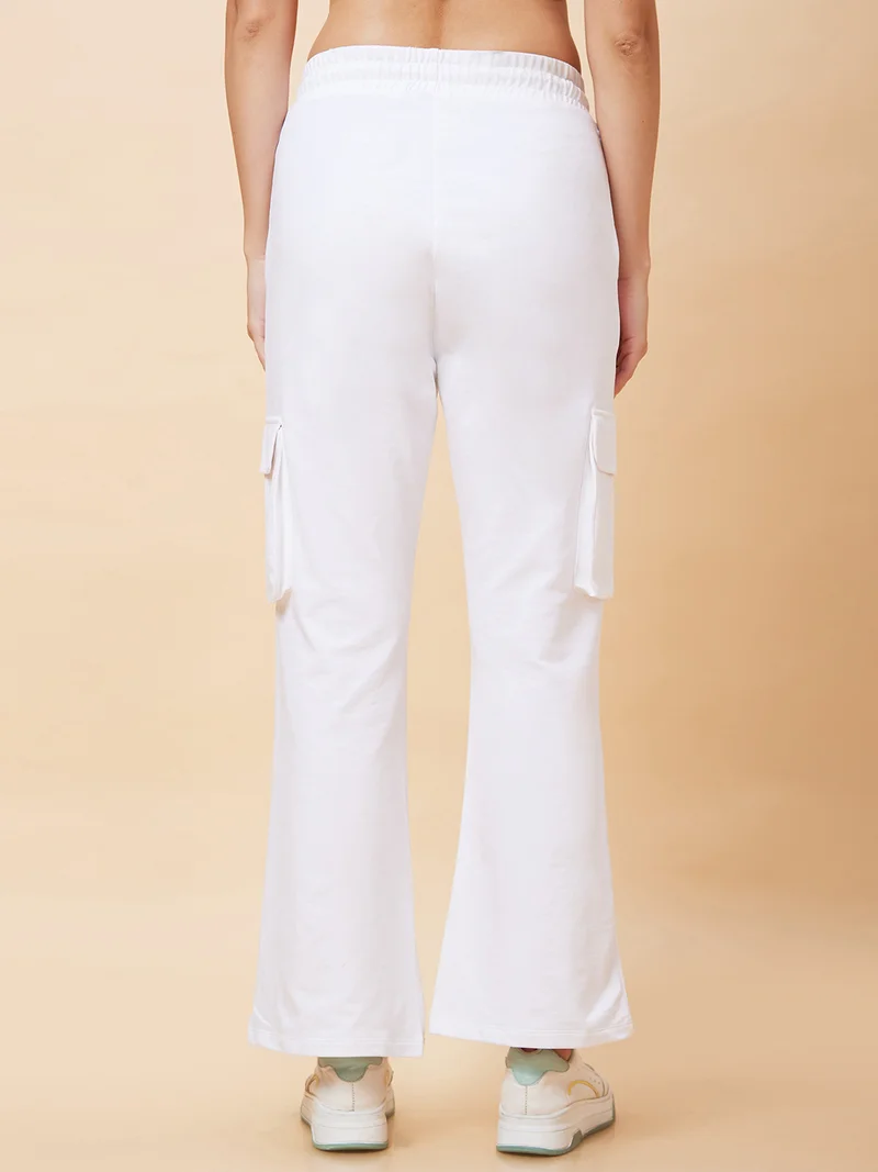 globus Women High-Rise Pure Cotton Straight Leg Bootcut Trousers