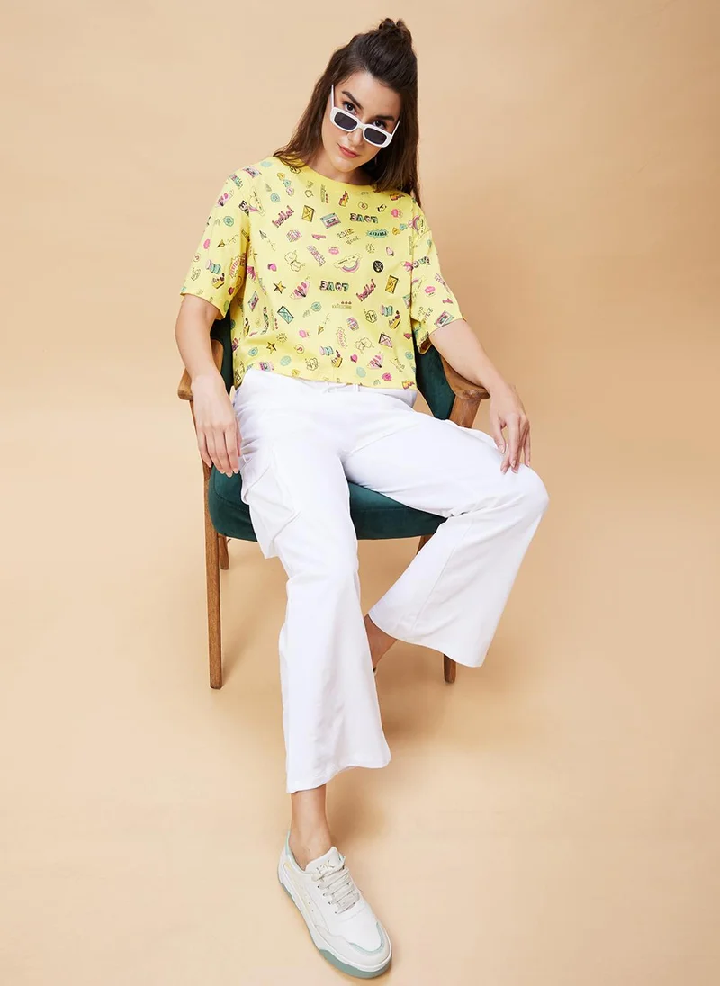 جلو باص بنطلون جلوبس نسائي قطن خالص بخصر مرتفع بقصة مستقيمة وأرجل واسعة