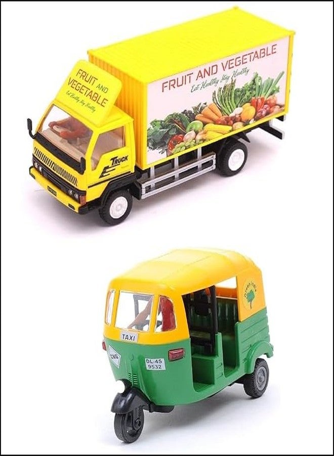 Funkartt Panther Container Truck Toy with CNG Auto Toy, Combo of Two - Image 1