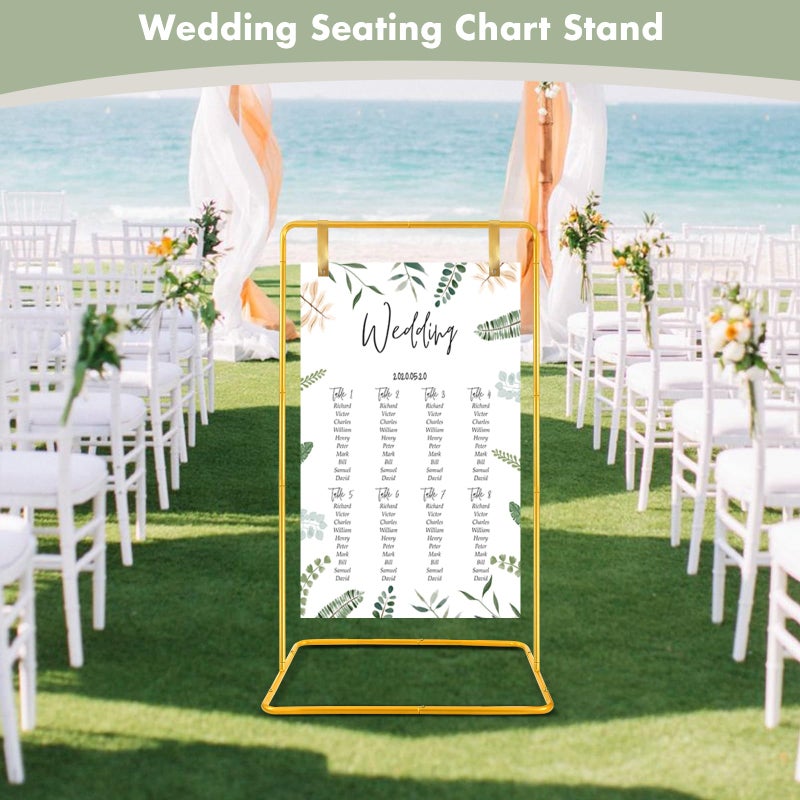 ParseBio Wedding Sign Holder, 68â€x31â€x 20â€ Adjustable Welcome Sign Stand with Leather Sign Hanging Straps, Sign Rack,Heavy Duty Easel Stand for Sign, Wedding Seating Chart Stand, Easel for Halloween Display - Image 3
