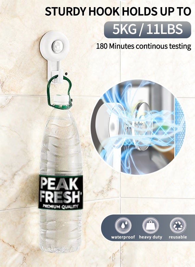 NayZaan Suction Cup Shower Hooks，（3-Pack）White Heavy-Duty Hook Waterproof Wall Hook Ideal For Bathrooms, Kitchens, Bedrooms, And Toilets Holds Bathrobes, Towels, Bath Mats, And Bath Sponges Removable And Reusable Vacuum-Sealed Strong Adhesion Hook - Image 3