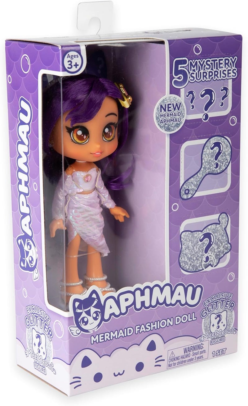 Aphmau Fashion Doll & Accessories Mermaid, 5 Mystery Surprise Toys, Exclusive Glitter MeeMeows Mini Figure, Official Merch - Image 3