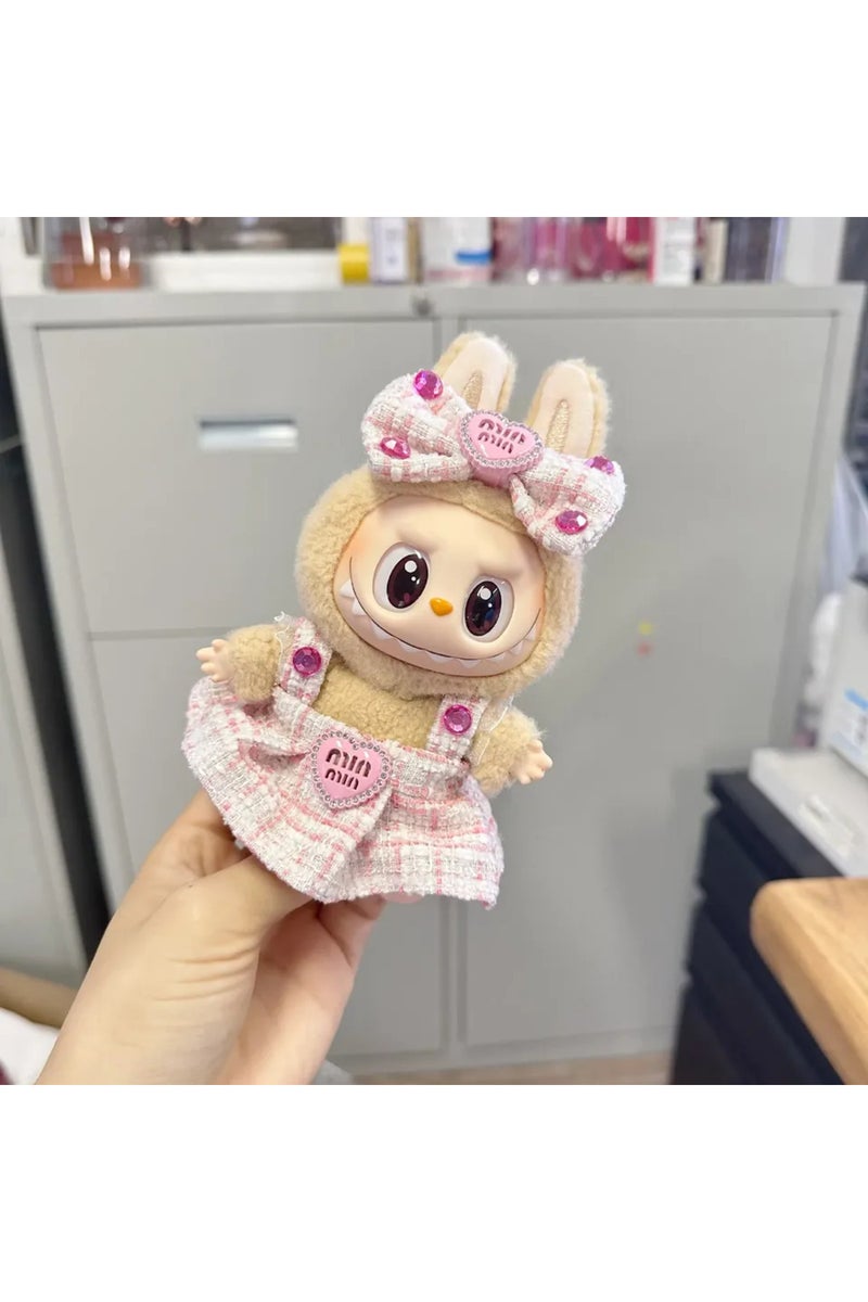 erorex 2pcs set pink A 17cm Mini Plush Doll'S Clothes Outfit Accessories For Korea Kpop Exo Labubu Idol sui - Image 2