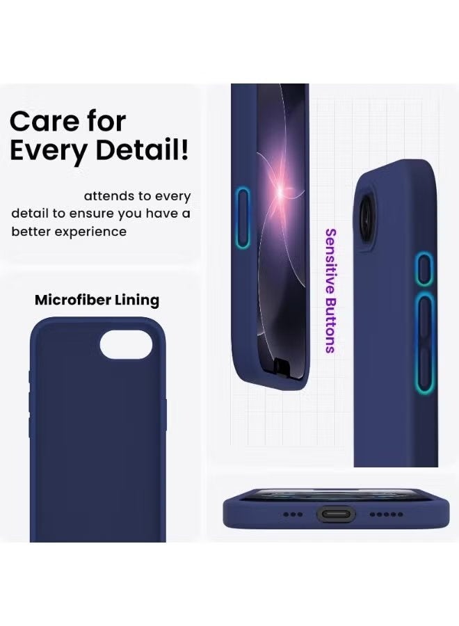 Gulf Trend iPhone 17e Liquid Silicone Case for 6.1 Inch, Soft Protective Cover with Premium Microfiber Lining, Shockproof Anti-Scratch Slim Phone Case, Raised Camera & Screen Edges, Anti-Fingerprint Finish, Flexible Lightweight Design, Comfortable Non-Slip Grip, Precision Cutouts - Image 5