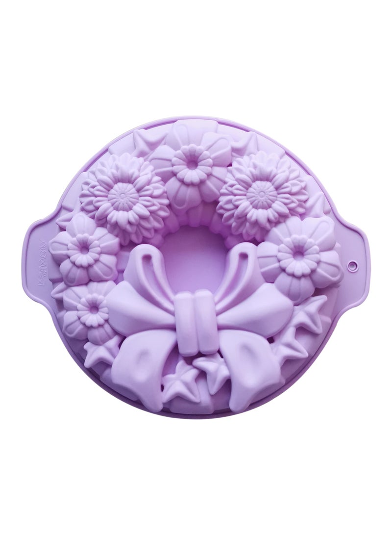 asmat Lavender Bow Tie Flower Silicone Cake Mold | Non-Stick Design for Desserts and Bakes, Food-Grade, Non-Stick for Easy Use - Image 1