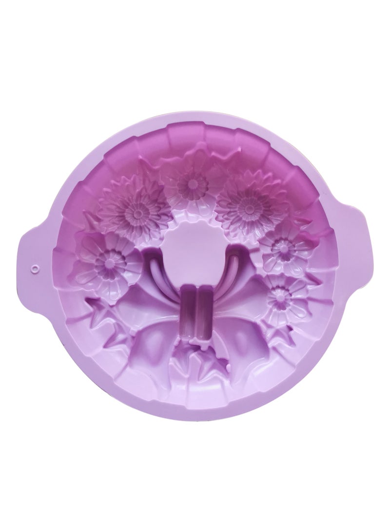 asmat Lavender Bow Tie Flower Silicone Cake Mold | Non-Stick Design for Desserts and Bakes, Food-Grade, Non-Stick for Easy Use - Image 2