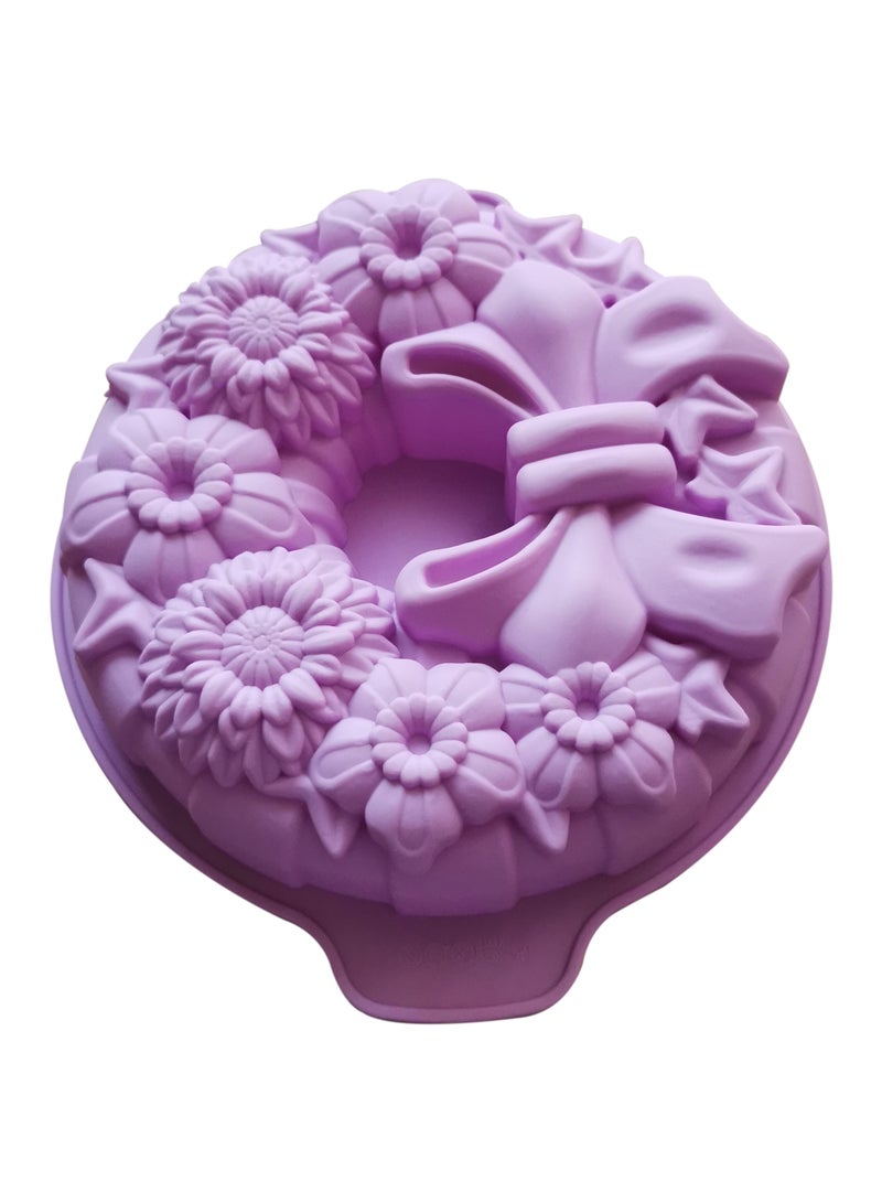 asmat Lavender Bow Tie Flower Silicone Cake Mold | Non-Stick Design for Desserts and Bakes, Food-Grade, Non-Stick for Easy Use - Image 3