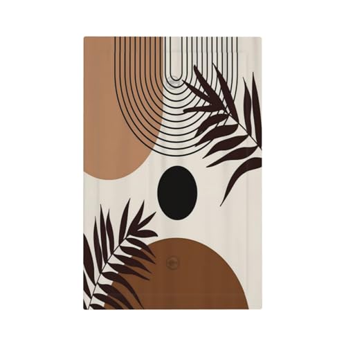 Yamxbfa Mid Century Black Sun Boho Leaf 1 Gang Light Switch Covers No Device Wall Plate Decorative Unique Blank Switchplate Electrical Faceplate for Kitchen Bathroom Bedroom Home Decor - Image 2
