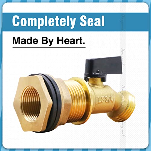 Horiznext GHT 3/4 spigot for rain barrel parts kit, brass water barrel spigot for 5/25/50/55 gallon bucket, bulkhead valve for rainwater drum garden hose connector and drain valve diy kits - Image 4