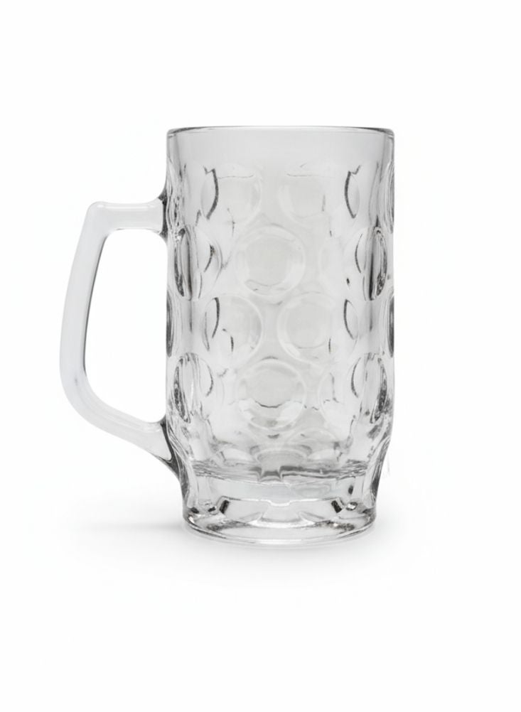 بريميم كوب بيرة بافاري أصلي – زجاج ألماني ملوّن بمقبض وغطاء إسفنجي - Image 2