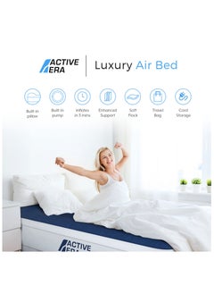 ACTIVE ERA Luxury King Size Inflatable Mattress - Elevated Air Mattress with Built-in Pump, Raised Pillow and Structured I-Beam Technology, Height 56cm  - Image 2