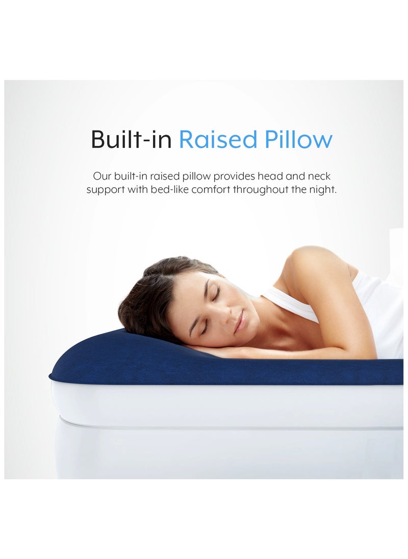 ACTIVE ERA - Luxury King Size Inflatable Mattress - Elevated Air Mattress with Built-in Pump, Raised Pillow and Structured I-Beam Technology, Height 56cm - Image 1