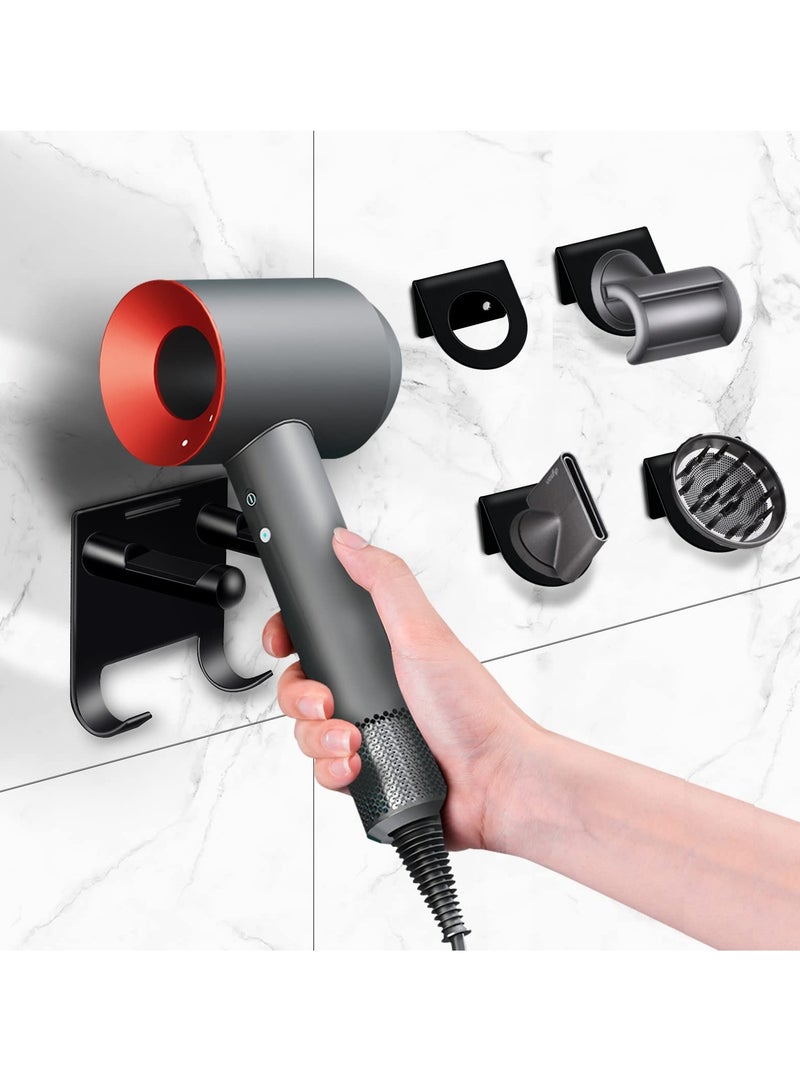 SYOSI مجموعة من 5 حاملات مجفف شعر مثبتة على الحائط من ديسون، حامل مجفف شعر للحمام - Image 1