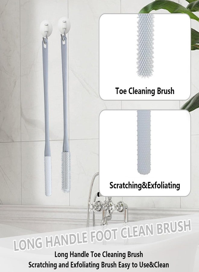 QIYUDA Toe Gap Cleaning Brush Long Handle, Silicone Exfoliating Toes Scrubber Cleaners Between for Shower - Image 5