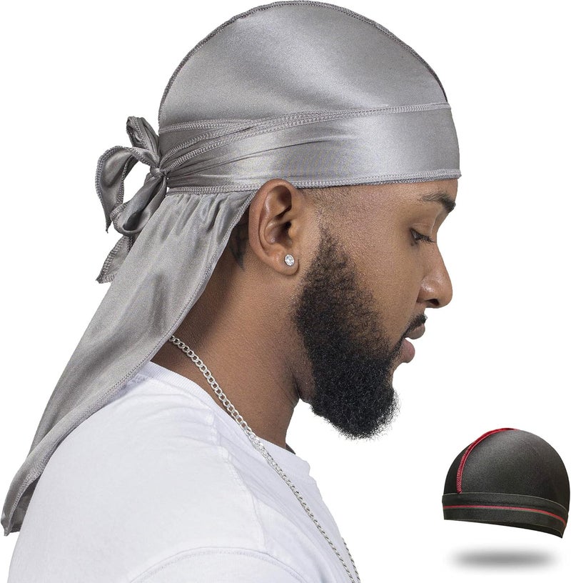 ForceWave Silky Durag for Men Wave Cap Satin Dorag for Men Women 360 Wave - Image 1