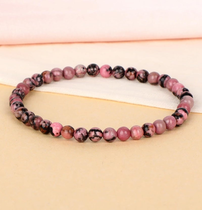 LPBeads أساور مرنة يدوية من حبات الأحجار الكريمة الطبيعية من ، خرز دائري من البلورات العلاجية، هدايا مجوهرات للنساء والرجال - Image 3