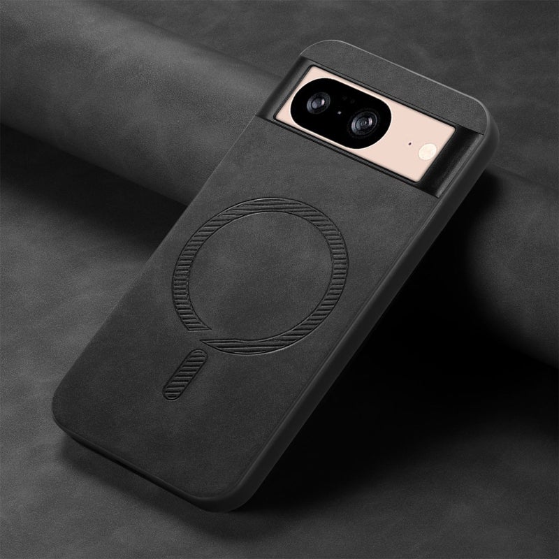 HuHa Case Cover For Google Pixel 9 / 9 Pro Retro Magsafe Magnetic PU Back Cover Phone Case(Black) - Image 2