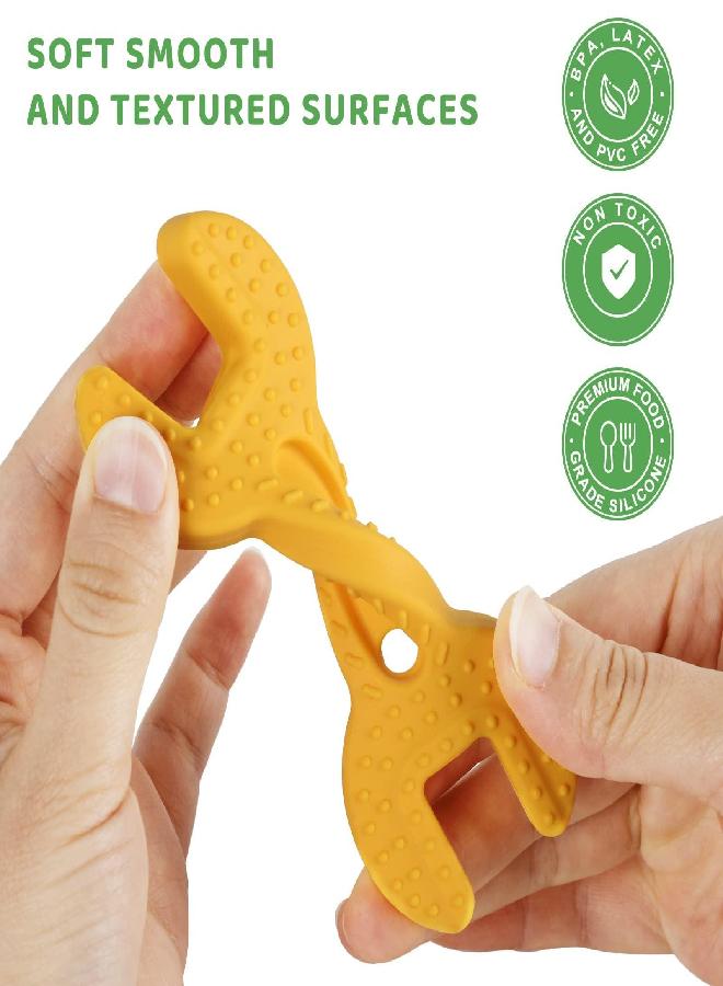 Fu Store 4 Pack Soft Silicone Teething Toys for Toddlers Infant Tools Shape Baby Teethers Relief Soothe Babies Gums Set (8 Pack Hammer Set) - Image 3