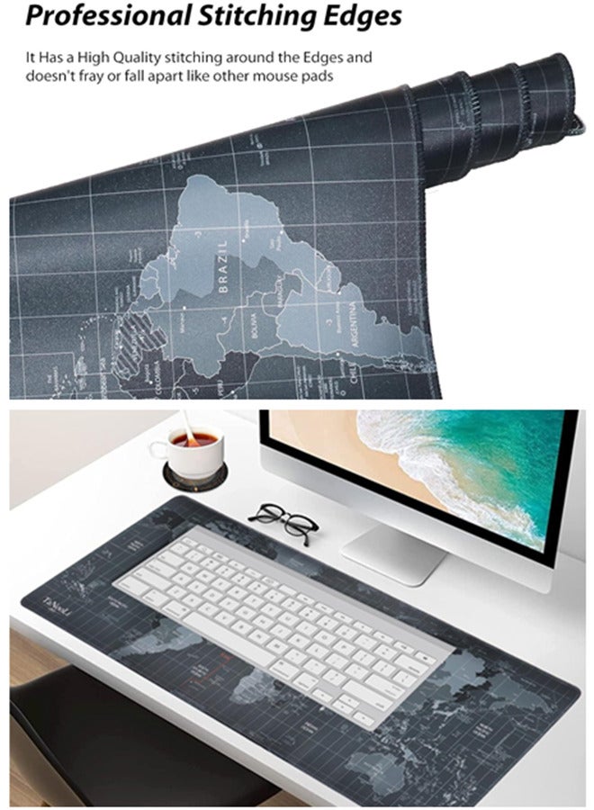 Large Mouse Pad, Extended Gaming Mouse Pad, Non-Slip Rubber Base Mouse pad Office Desk Mat Desk Pad Keyboard Mouse Pads,World Map Keyboard Mousepad (800 * 300 * 3mm） - Image 3