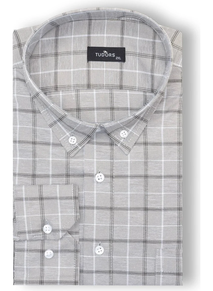 Tudors Battal Plaid Men's Blue Shirt