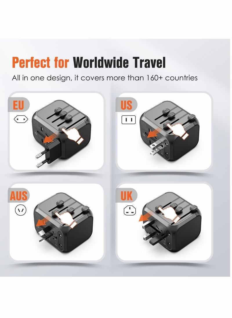Excefore - Universal International Travel Power Adapter with High Speed 2.4A USB, European Adapter - Image 1