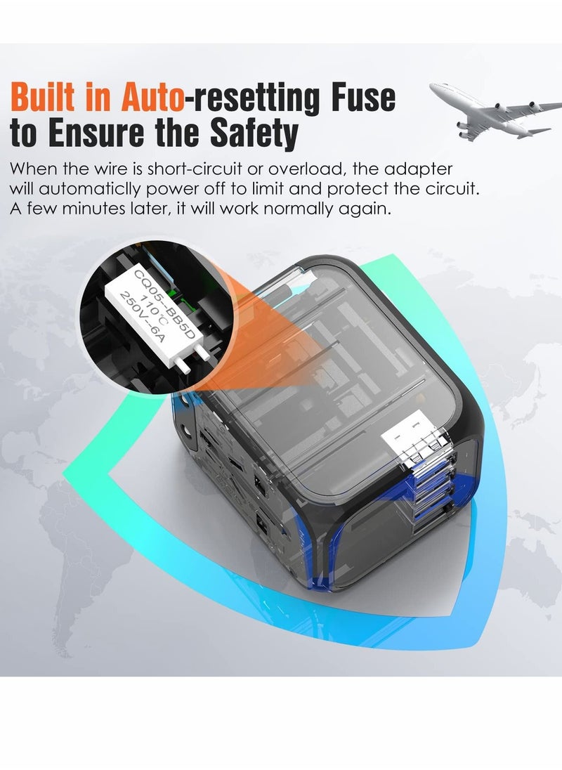 Excefore - Universal International Travel Power Adapter with High Speed 2.4A USB, European Adapter - Image 1